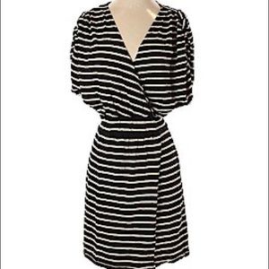 Geren Ford Bold Striped Faux Wrap Dress